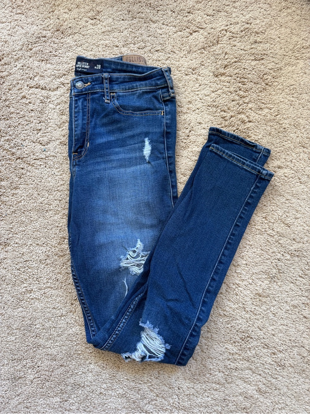 Hollister Women's Indigo Ripped Skinny Jeans